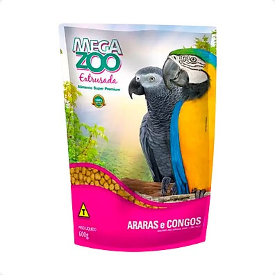 Ração Megazoo para Araras e Congos – Nutrição Premium em 600g