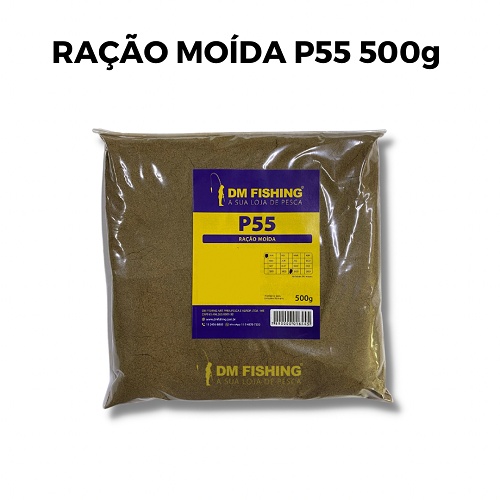 Ração P55 Moída 500g - 55% Proteína para Iscas de Pesca