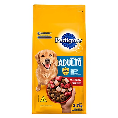 Ração Pedigree Adultos Sabor Carne, Frango e Cereais 2,7kg