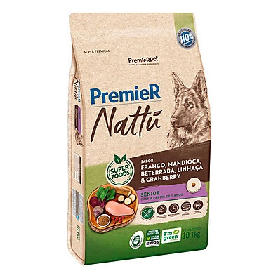 Ração Premier Nattu Sênior 10,1kg – Saúde e Longevidade para seu Cão