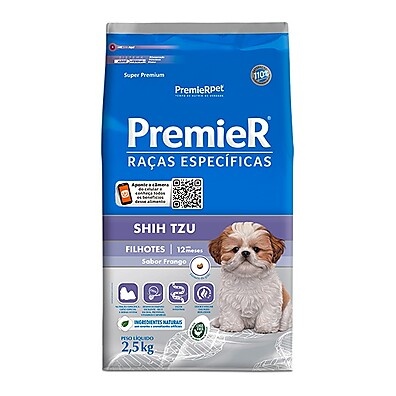Ração Premier Shih Tzu Filhote 2,5kg – Nutrição Exclusiva para Seu Pet