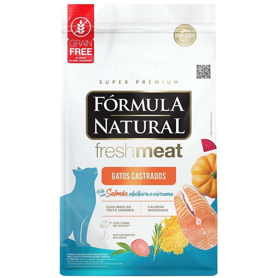 Ração Seca Fresh Meat Salmão para Gatos Castrados 7kg