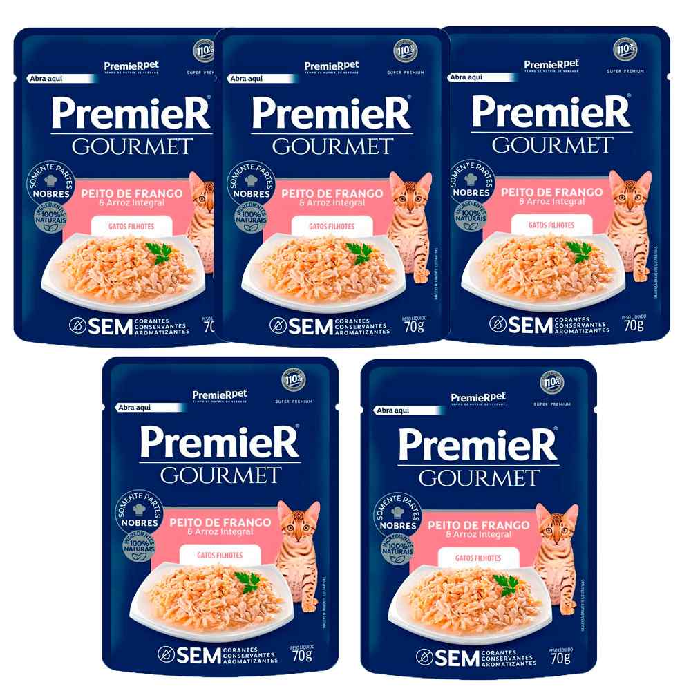 Ração Úmida Premier Gourmet para Filhotes de Gato - Kit 5 Unidades