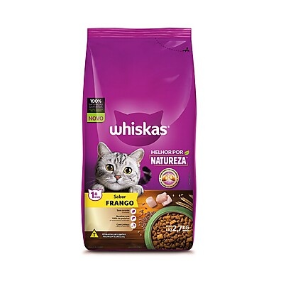 Ração Whiskas Frango 2,7kg – Nutrição Natural para Gatos