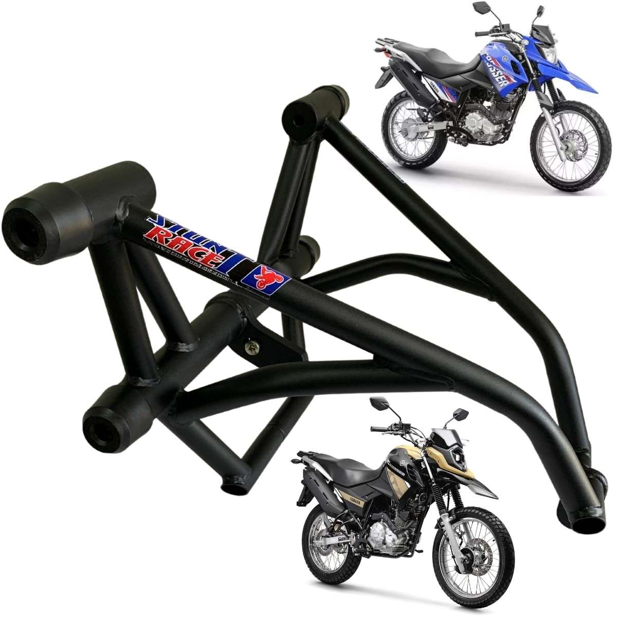 Protetor Stunt Race para Yamaha XTZ 150 Crosser: Segurança e Estilo para Sua Moto (Preto Fosco)