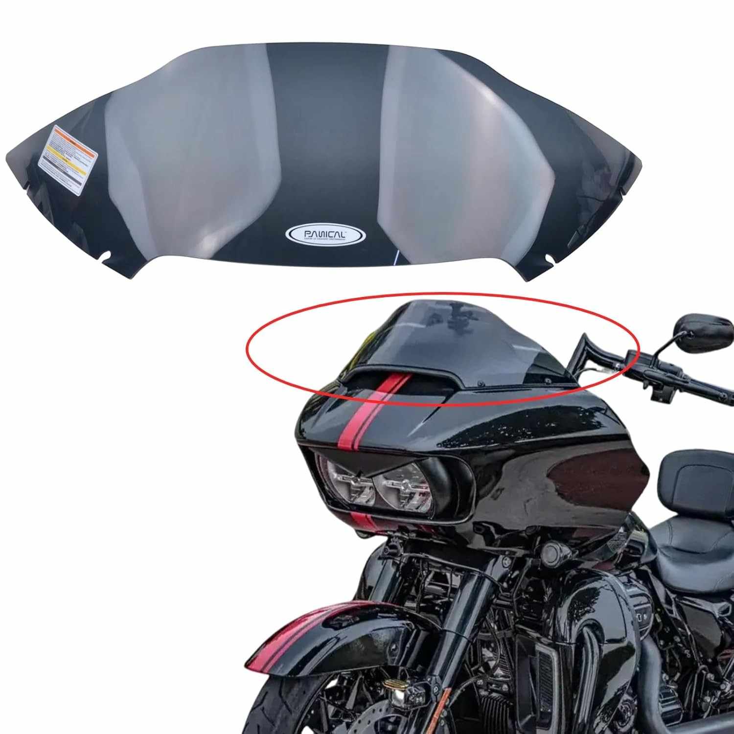 Defletor Dianteiro Panical Cafe Racer para Harley Davidson Road Glide 2015-2024 - Cinza Escuro