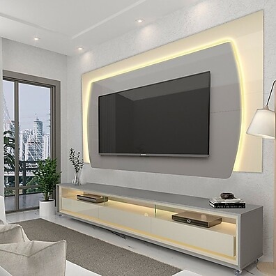 Rack com Painel e LED para TV até 90” – Elegance Yescasa