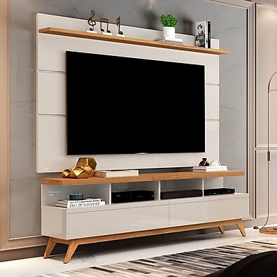 Rack com Painel para TV até 60 Polegadas Vivare: Madeira Maciça