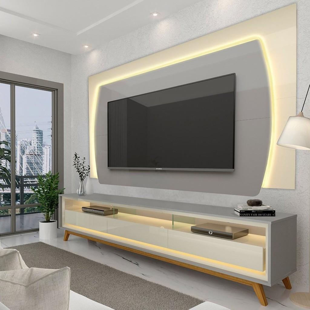 Rack com Painel para TV até 90" com LED 220cm Elegance Yescasa