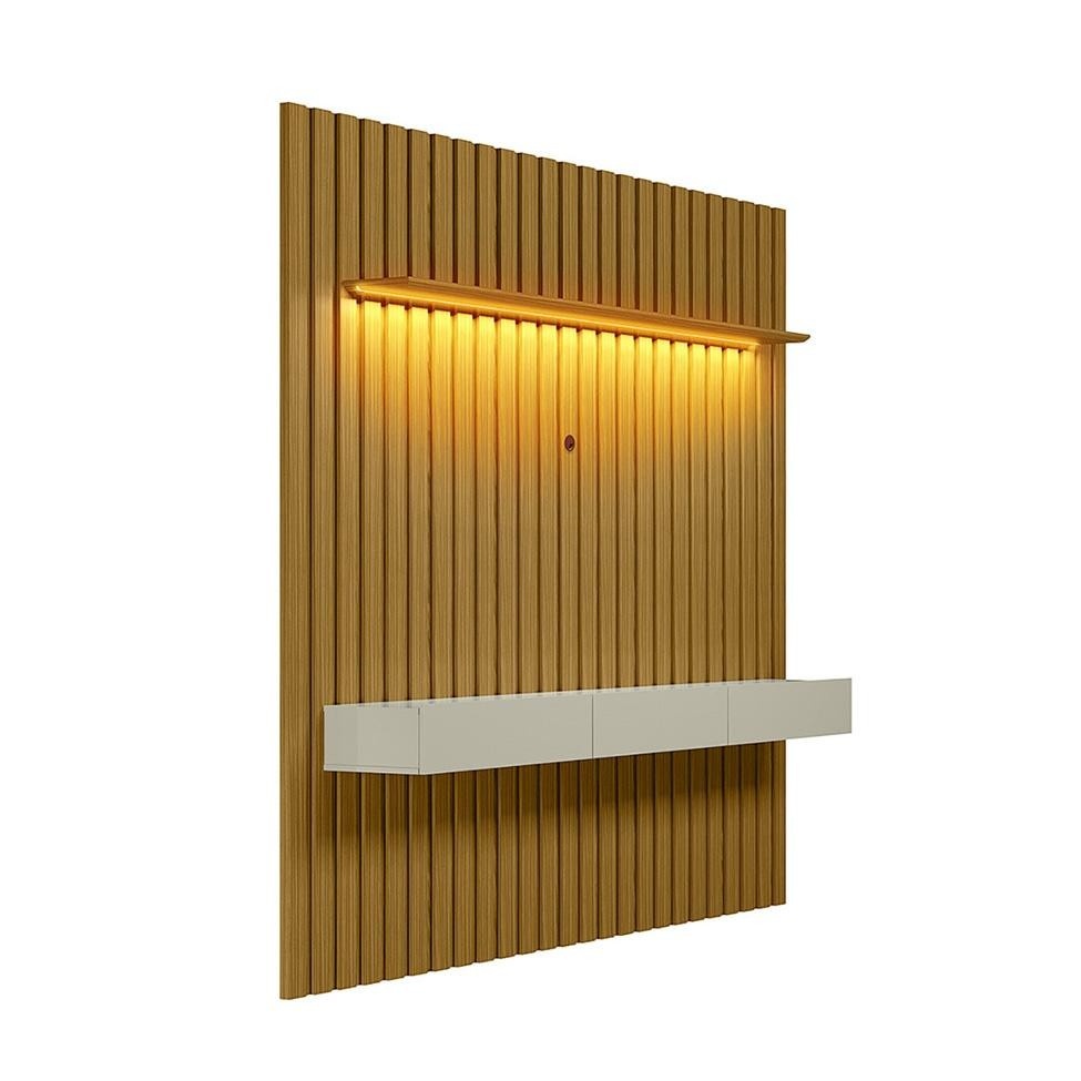 Rack com Painel Ripado Tulum 70" – Elegância e LED