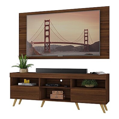 Rack com Painel TV 65" Retrô: Duna/Natural