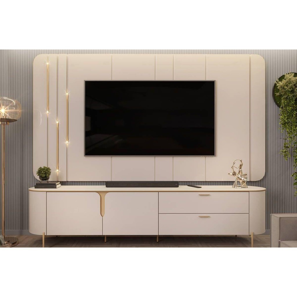 Rack com Painel TV 75" Celine: Elegância e LED