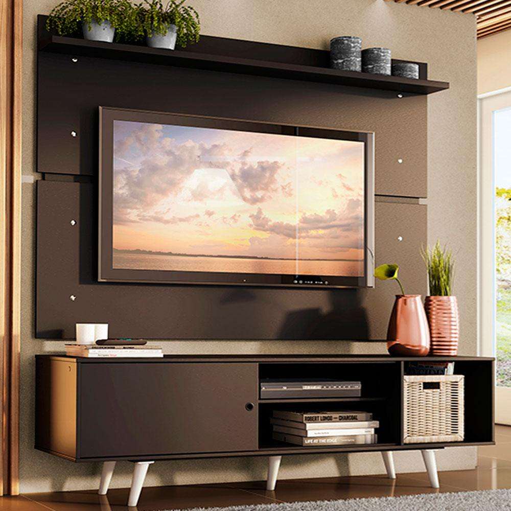 Rack e Painel TV 65” Dubai Madesa: Preto e Elegância