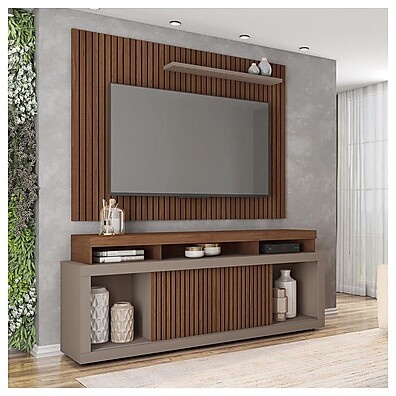 Rack e Painel TV 70" Sun Marrom: Elegância e Espaço!