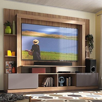 Rack Estante Oslo 65” com Painel TV: Design e Espaço Inteligente
