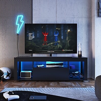 Rack Gamer 60" Preto com Led: Estilo e Sofisticação
