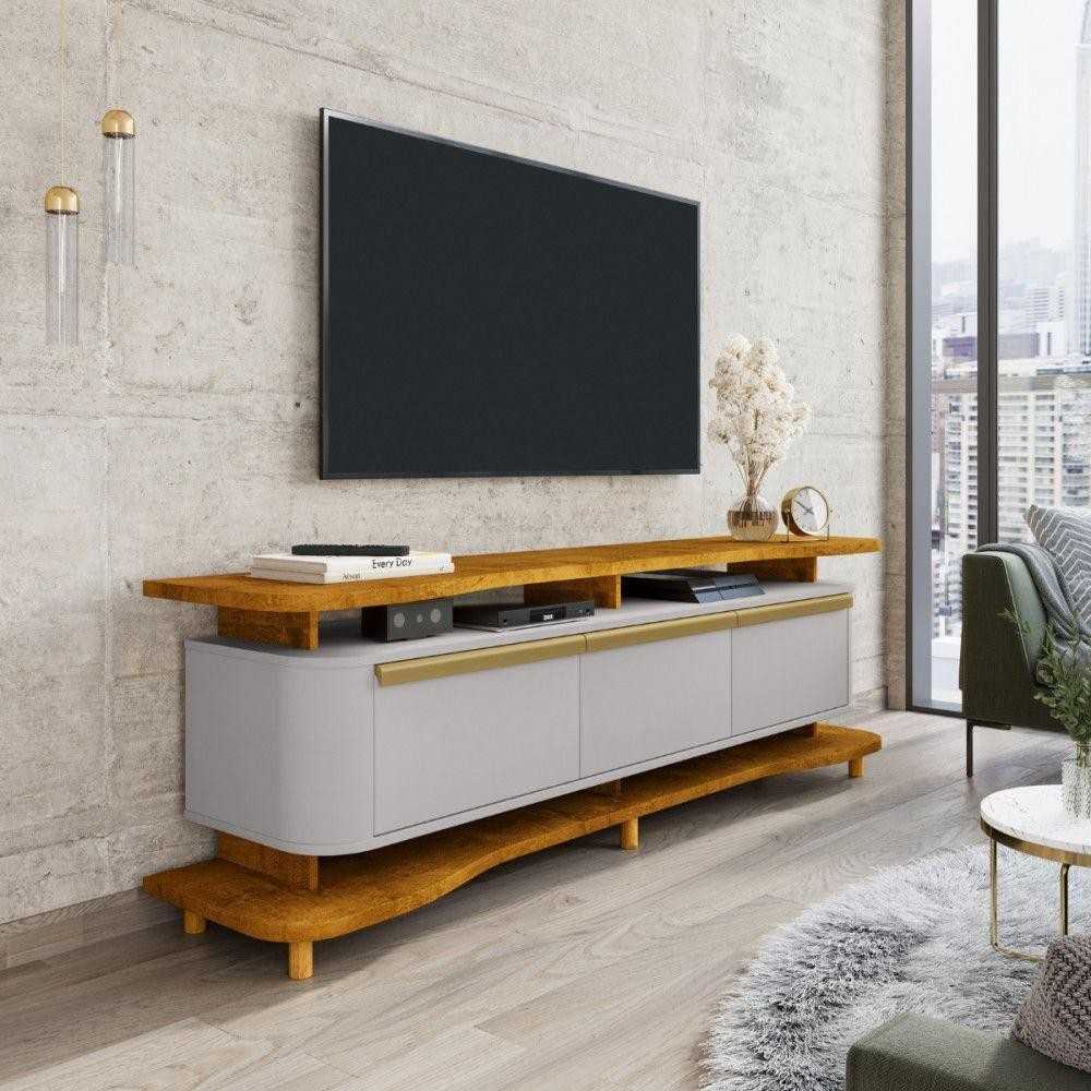 Rack Guararapi para TV até 75" Naturalle: Moderno e Retro