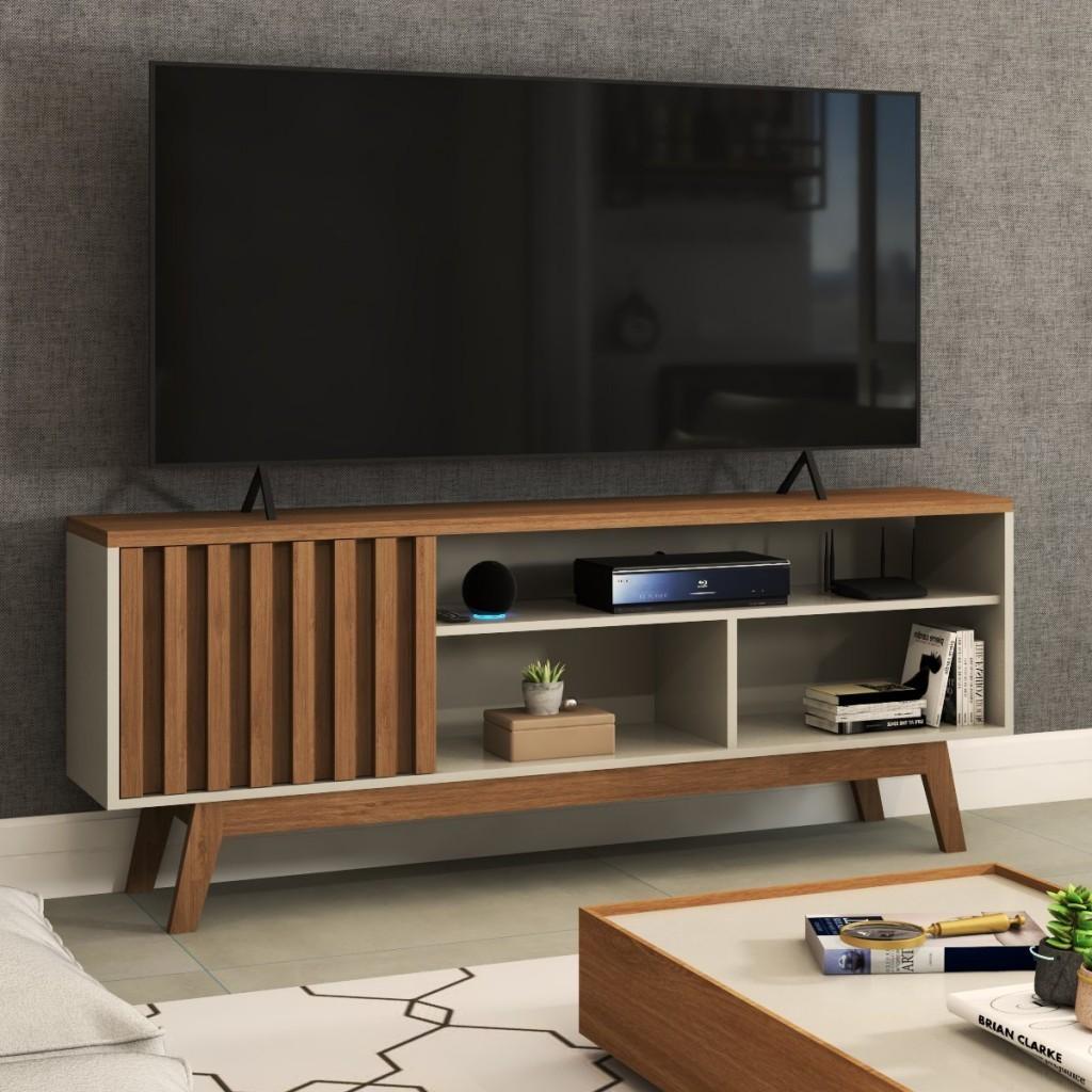 Rack Hungria Retrô: Estilo e Organização para sua TV 55"