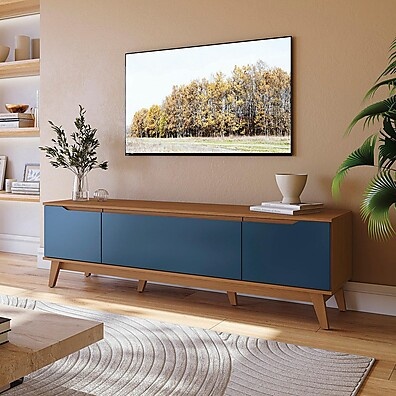 Rack Kappesberg 180cm: Canela e Azul Elegante