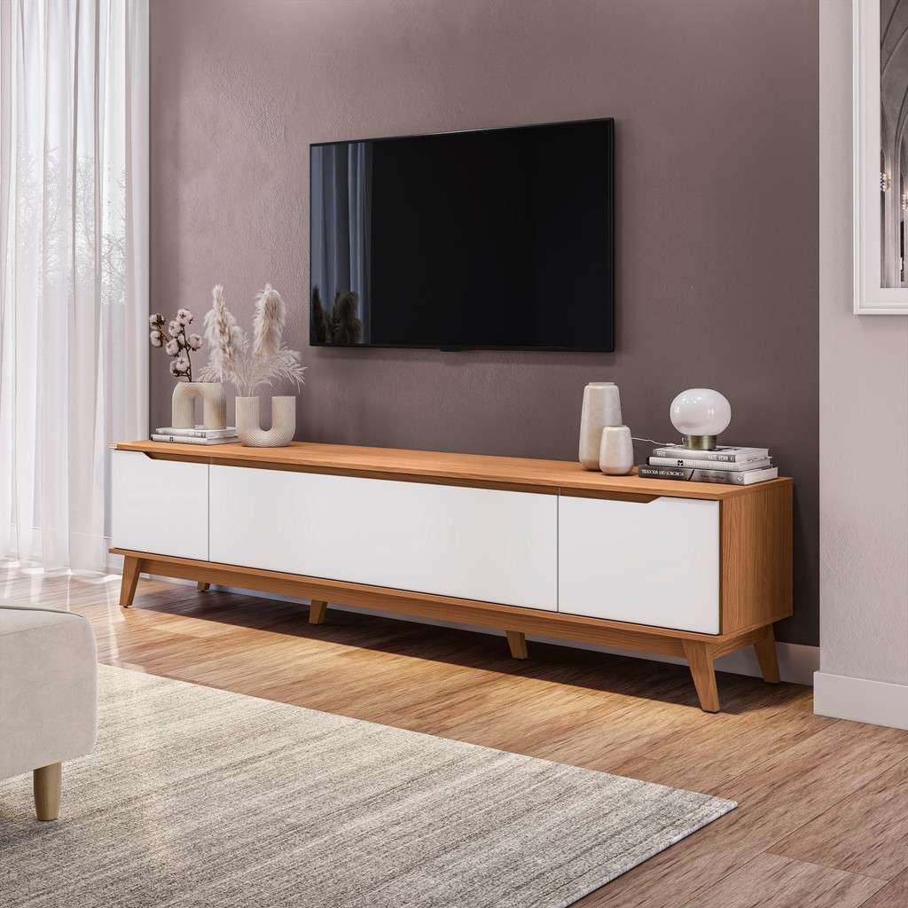 Rack Kappesberg 218cm: Elegância Canela/Branco