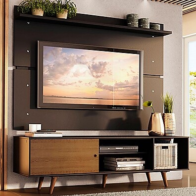 Rack Madesa Dubai com Painel para TV 65” – Elegância e Espaço