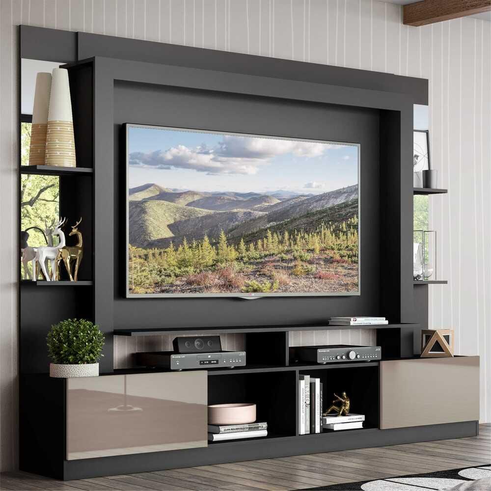 Rack Oslo com Painel para TV 65" e Espelhos – Organize e Decore