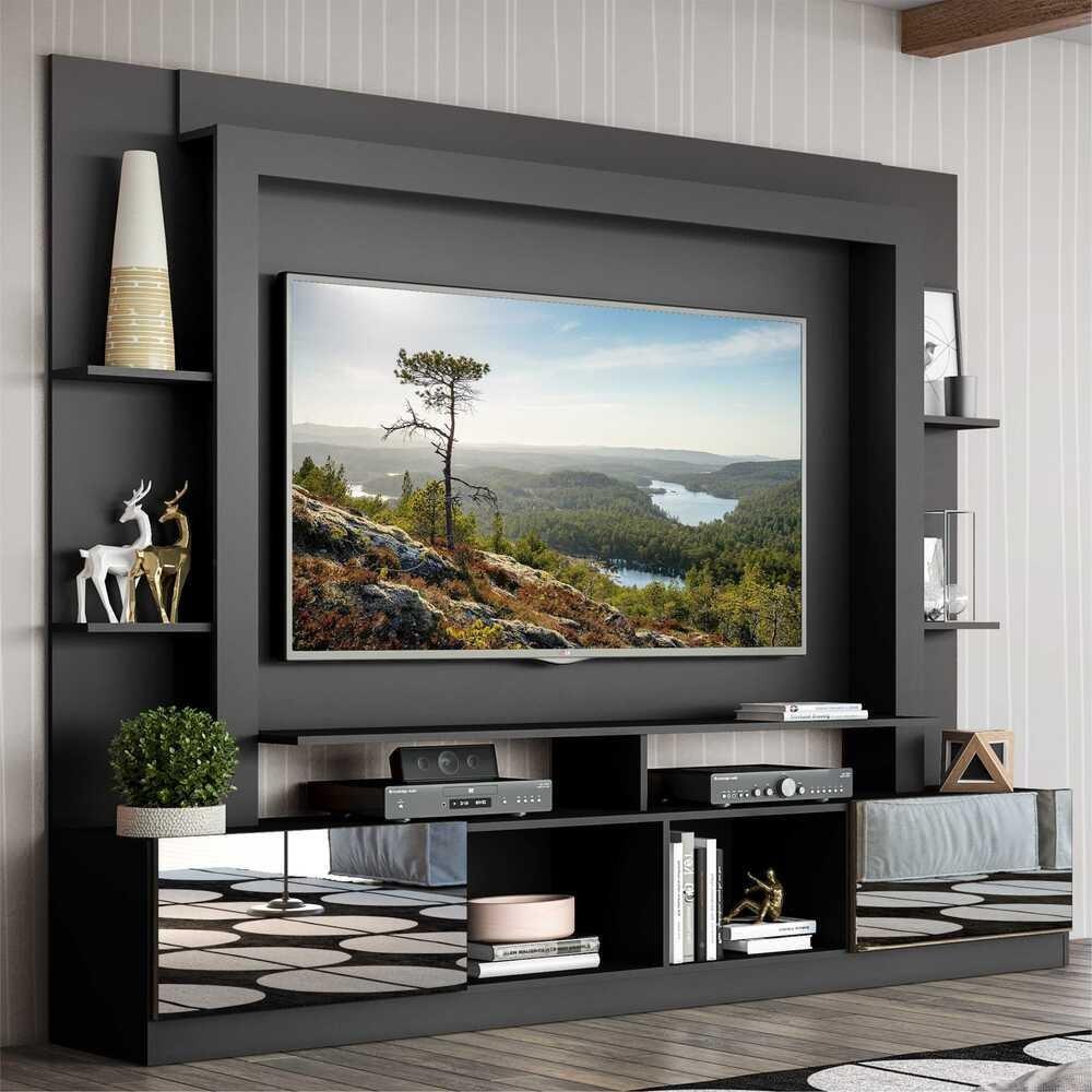 Rack Painel TV 65" Espelho Oslo: Organize e Decore!