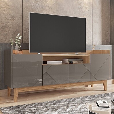 Rack para TV até 60" com 4 Portas e 1 Nicho – Adria Versátile