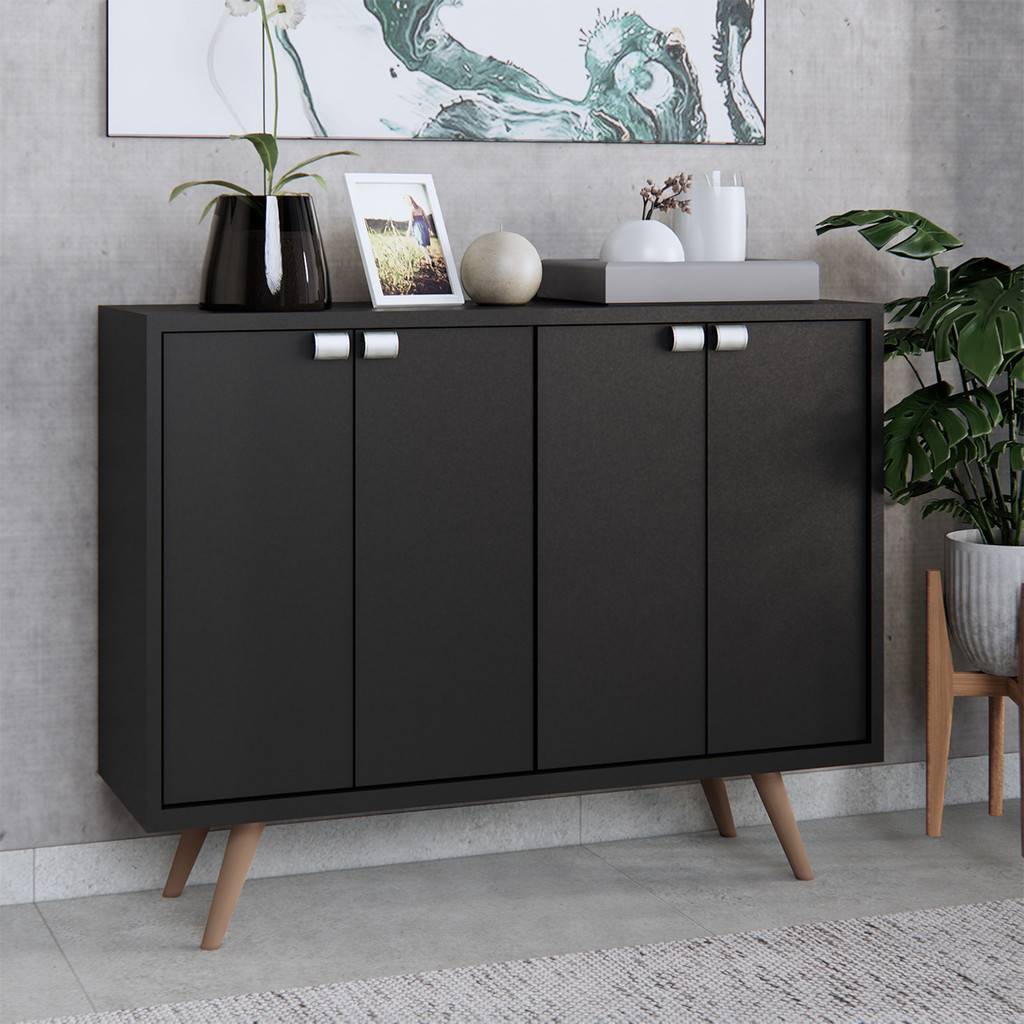 Rack Retrô 4 Portas: Elegância e Organização
