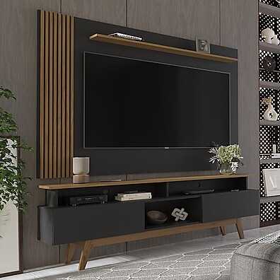 Rack Ripado Grécia 180cm: TV 70" + 2 Gavetas