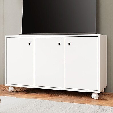 Rack TV 40" 3 Portas Branco - PNR Móveis