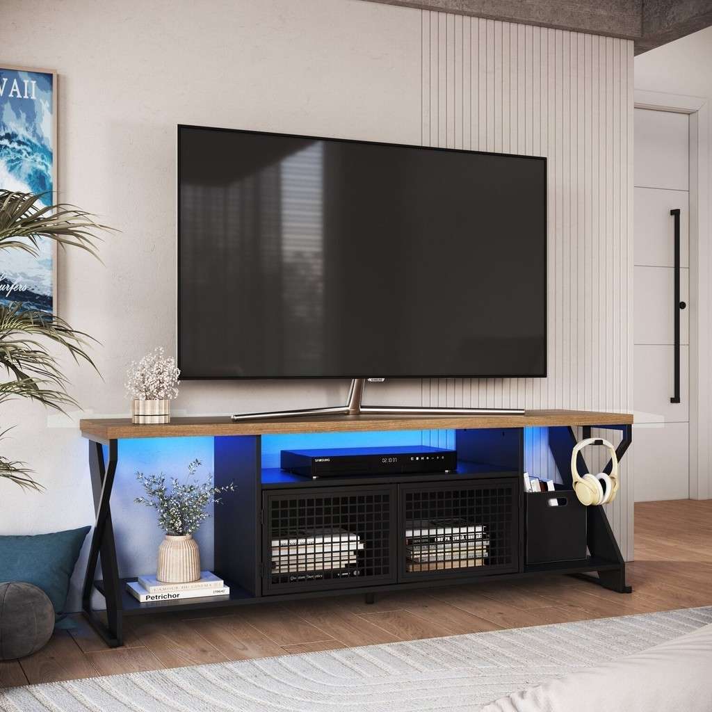 Rack TV 60" Industrial RGB: Ilumine sua Sala!