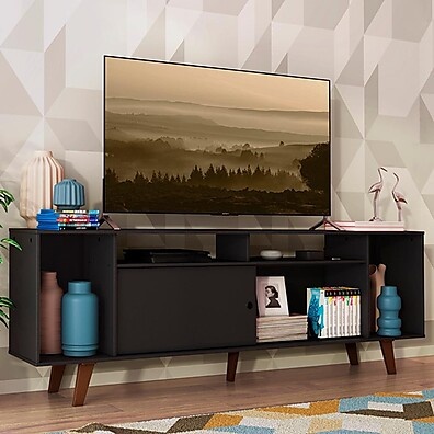 Rack TV 65" Madesa Cancun: Preto e Rustic!