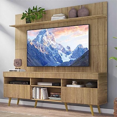 Rack TV 65" Madri: Painel, Prateleira e Estilo!