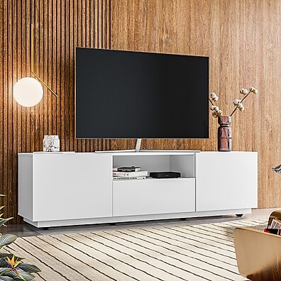 Rack TV 65” Royal Branco: Organize e Decore!