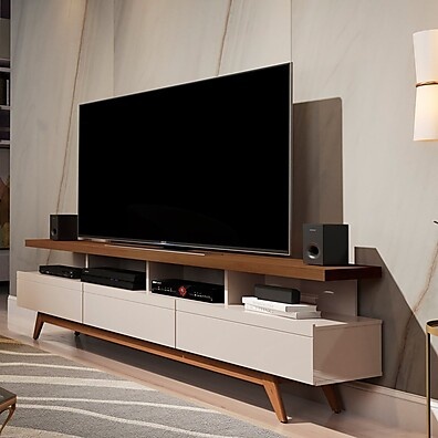 Rack TV 72” Off White/Freijó: Elegância e Durabilidade