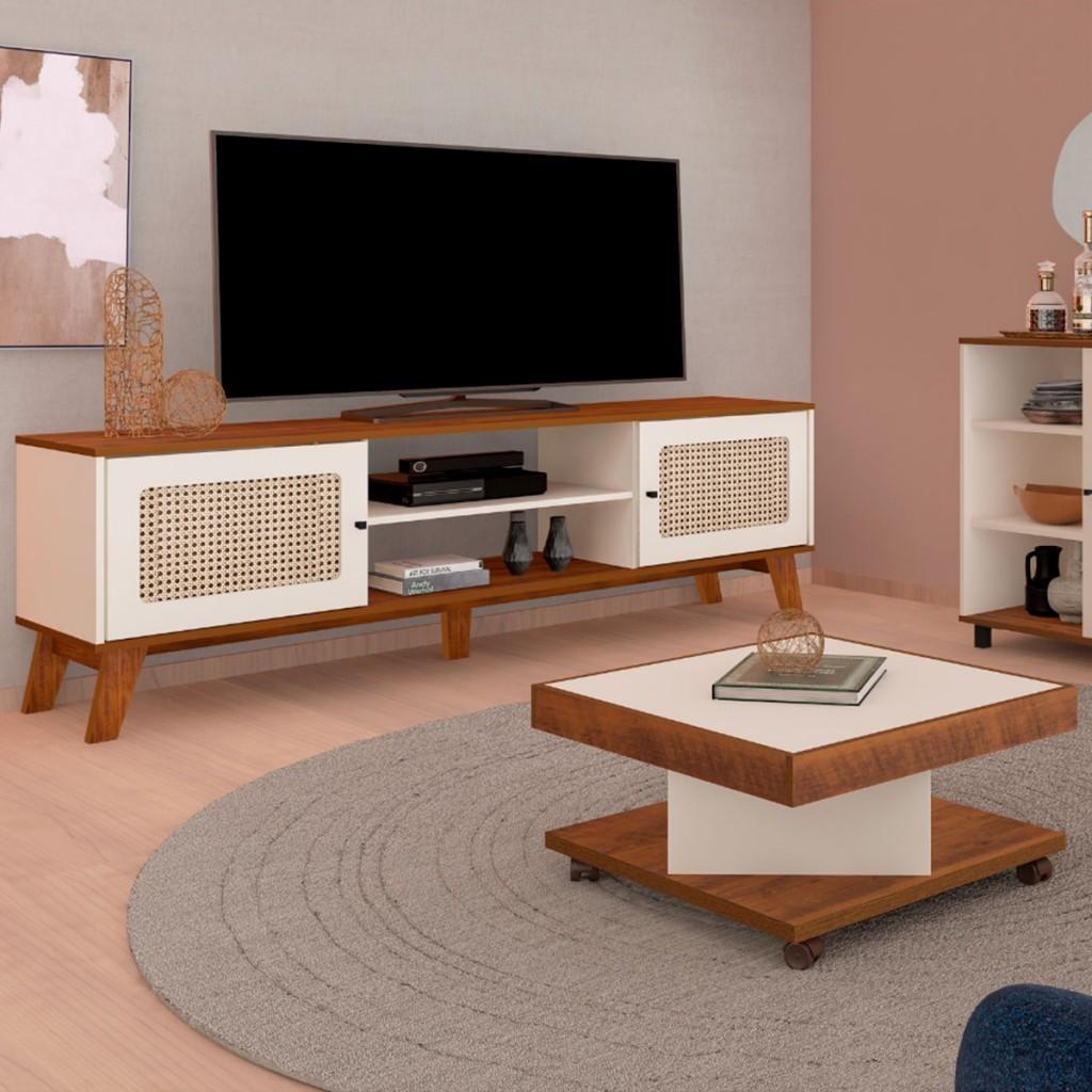 Rack TV Charlotte 75" Pinho/Off White