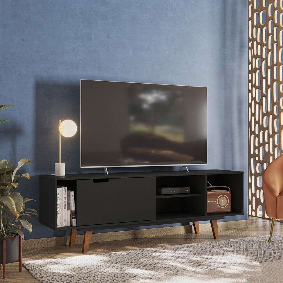 Rack Vintage Óregon Preto 162cm: Elegância e Praticidade