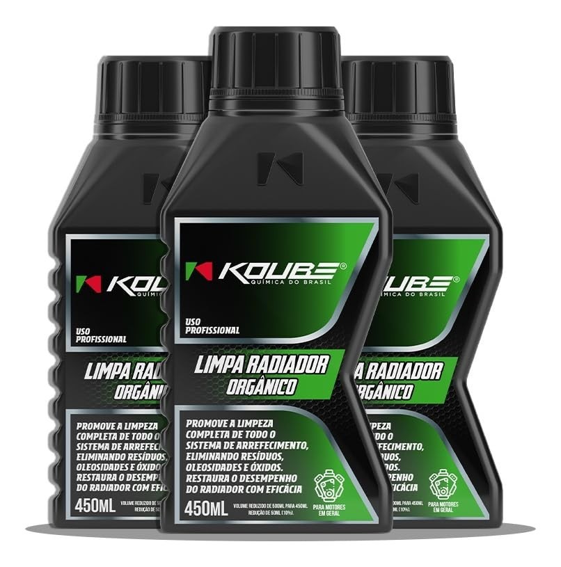 Kit Limpa Radiadores Orgânico 450ml - 3 Unidades KOUBE | Limpeza Profunda e Segura para Seu Sistema de Arrefecimento