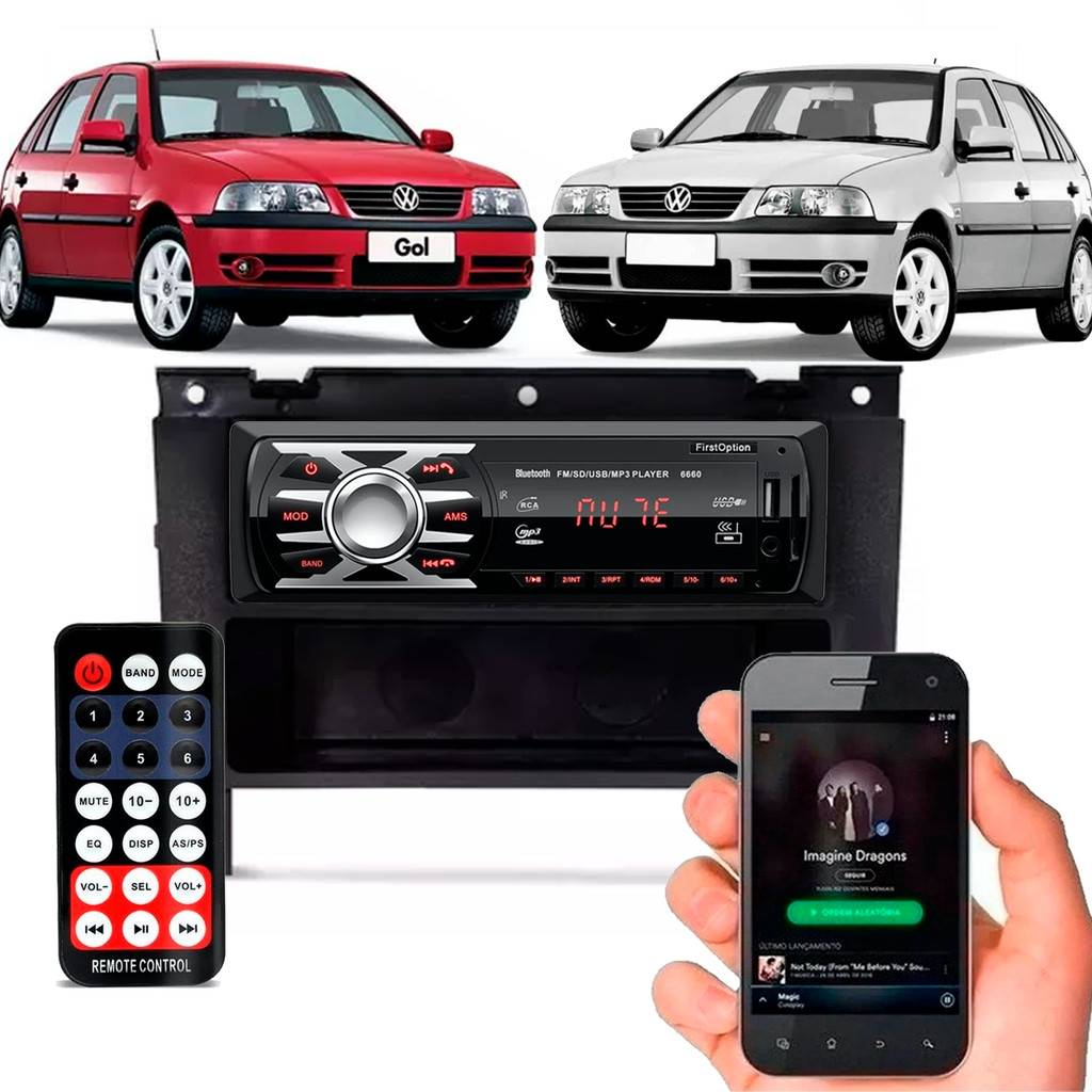 Rádio Automotivo Bluetooth MP3 para Gol G3