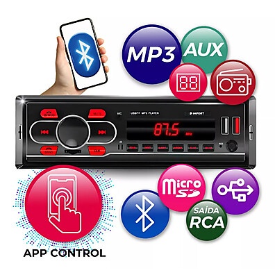 Rádio Automotivo Bluetooth: Som MP3 Completo!