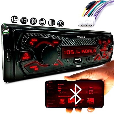 Rádio Automotivo Bluetooth Svart S100: Áudio de Qualidade no Carro