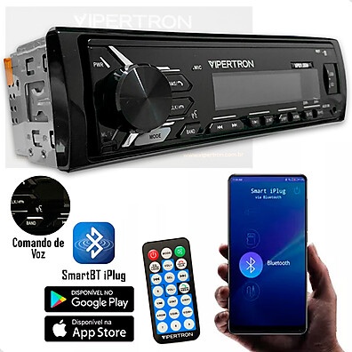 Rádio Automotivo Bluetooth Vipertron: Som e Voz!