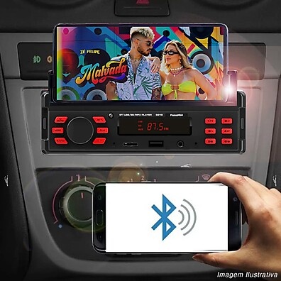 Rádio Automotivo com Bluetooth e Suporte para Celular – Tudo em 1!