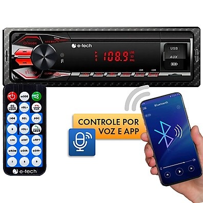 Rádio Automotivo E-tech Premium: Som e Conectividade!