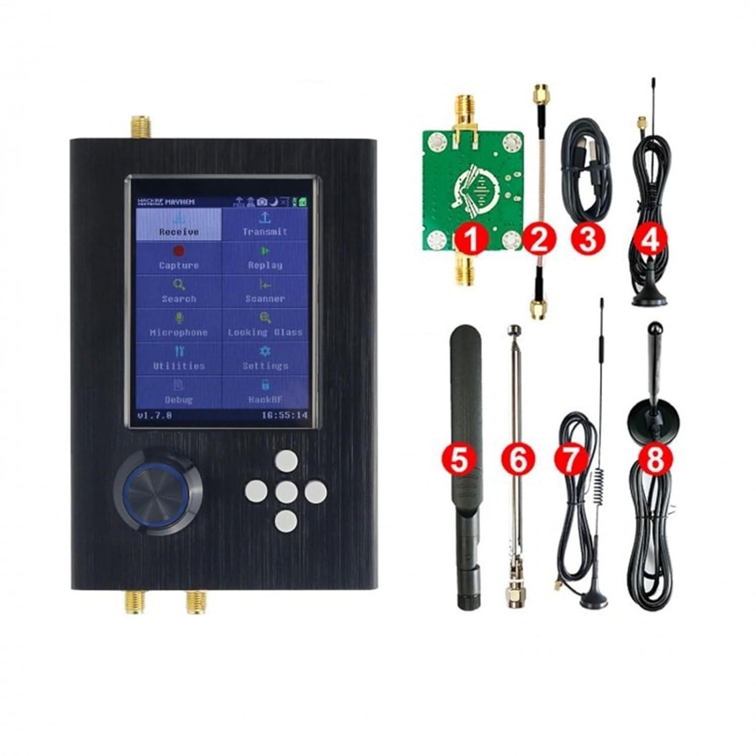 Rádio SDR HackRF Portapack H2 Completo: 1MHz-6GHz com Firmware Mayhem V1.9.1 Pronto para Uso
