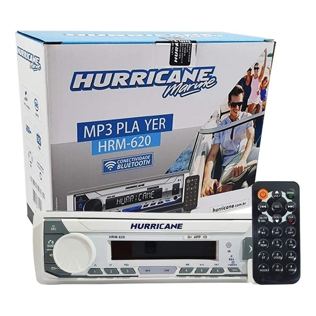 Rádio Marine Hurricane HRM620: Som Potente e Conectividade!