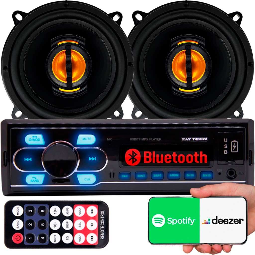 Rádio MP3 Bluetooth 110W: Som e Conectividade!