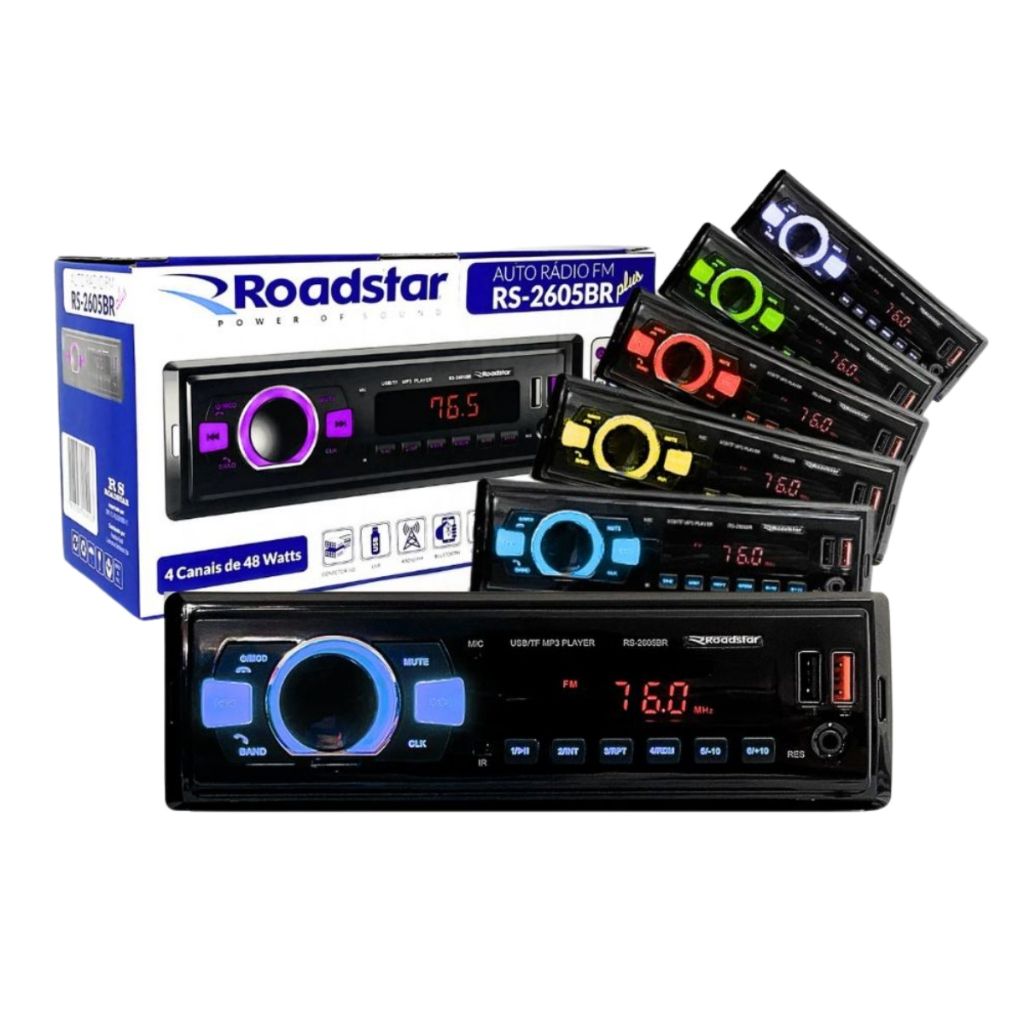 Rádio Roadstar RS-2605BR: Som e Cores!