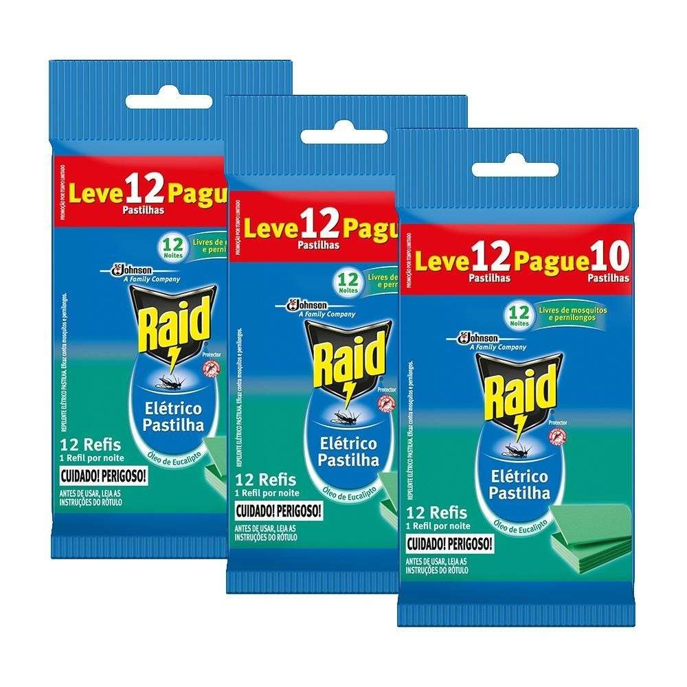 Raid Elétrico Refil: 36 Pastilhas com Eucalipto